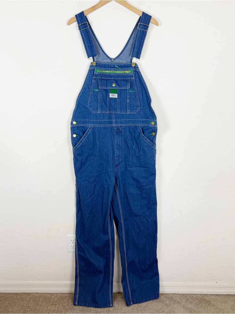 Liberty Bib Overalls Men’s 32x32 Blue Denim Farmer Casual Vintage Aesthetic